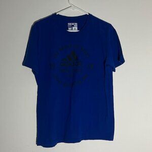 Adidas The Go-To Tee Blue "Three Stripe Life" Graphic T-Shirt Multiple Size Mens